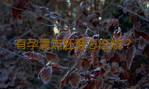 有孕囊無胚芽怎麽辦?